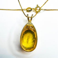 Load image into Gallery viewer, REAL 14k YELLOW GOLD 4.2cttw Oval Cut Natural Lemon Citrine Necklace 16" 5.6g