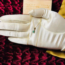 Load image into Gallery viewer, 10k Gold Natural Emerald Necklace 18" Colombian Emerald & Diamond Necklace 1g