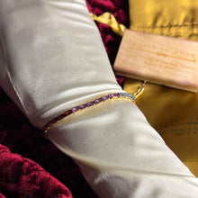 Load image into Gallery viewer, 14k Yellow Gold Multi Gemstone Rainbow Colors Eternity Tennis Bracelet 7.5" 7.6g