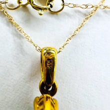 Load image into Gallery viewer, 10k Solid Gold 1.25ct Paraiba Apatite & Diamond Necklace 18" Vintage Luxury 1.5g