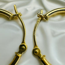 Load image into Gallery viewer, 14k Yellow Gold Natural Ruby Hoop Earrings Earth Mined Ruby Hoops 20mm 1.3g