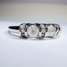 Load image into Gallery viewer, 10k White Gold 5 Stone Diamond Ring Size 8 Vintage Engagement Ring 1 Carat TW 2g Wedding Ring Bar Set Diamond Ring Anniversary Gift for Wife