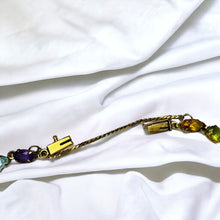 Load image into Gallery viewer, 10k Yellow Gold Multi Gemstone Rainbow Colors Eternity Tennis Bracelet 7.5" 5.3g