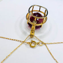 Load image into Gallery viewer, 10k Yellow Gold 13cttw Natural Ruby Necklace 19" Oval Cut Ruby Pendant 6.3g July Birthstone Large Earth Mined Ruby Anniversary Gift for Wife