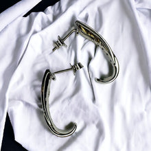 Load image into Gallery viewer, 10k White Gold 1/3 Carat T.W. Diamond Earrings Diamond J Hook Hoops 21mm 3.3g