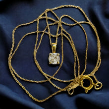 Load image into Gallery viewer, REAL 14k YELLOW GOLD 1/3ct Natural Diamond Solitaire Necklace 19" Solid Gold 585