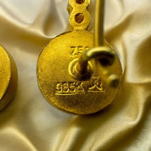 Load image into Gallery viewer, 23k Gold Agate Pegasus Intaglio Diamond Earrings 18k Gold Ancient Mythology 3.7g