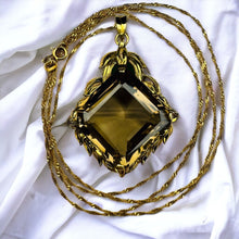 Load image into Gallery viewer, 18k Gold Antique Citrine Necklace 29" Art Nouveau Hawaiian Heirloom 14.7g