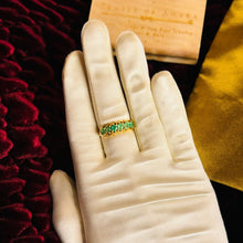 Load image into Gallery viewer, 14k Gold Natural Emerald Ring Size 9 Eternity Ring 3/4CTTW Colombian Emerald Ring 585 Gold Anniversary Gift 2.3g