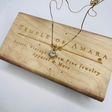 Load image into Gallery viewer, Solid 585 Gold 14k Yellow Gold 1/3ct Solitaire Natural Diamond Necklace 16" April Birthstone Pendant Anniversary Gift for Wife Girlfriend