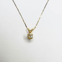 Load image into Gallery viewer, Solid 585 Gold 14k Yellow Gold 1/3ct Solitaire Natural Diamond Necklace 16" April Birthstone Pendant Anniversary Gift for Wife Girlfriend