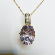 Load image into Gallery viewer, REAL 14k YELLOW GOLD Brazilian 4.4cttw ROSE DE FRANCE AMETHYST Necklace 18" 4.3g