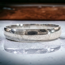 Load image into Gallery viewer, 10k White Gold 3.25mm Wedding Band Sz 9 Vintage Wedding Ring Distressed 1.7g