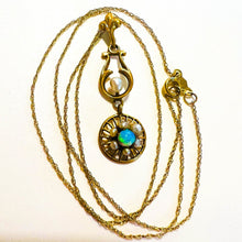 Load image into Gallery viewer, Antique Art Nouveau 10k Yellow Gold Opal Seed Pearl Necklace Lavalier Victorian