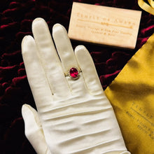 Load image into Gallery viewer, 10k Gold 4.25cttw Ruby Halo Ring Size 5.25 Oval Cut Ruby Diamond Ring For Wife