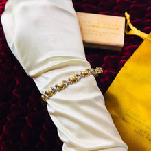 Load image into Gallery viewer, 10k Yellow Gold 8.5mm XO Love Tennis Bracelet 7.15" Two Tone White Gold 7g