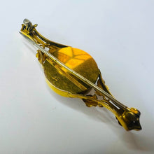 Load image into Gallery viewer, 10k Yellow Gold Antique Mabe Pearl Brooch Blister Pearl and Leaves Foliage 6.3g