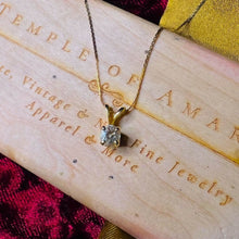 Load image into Gallery viewer, Solid 585 Gold 14k Yellow Gold 1/3ct Solitaire Natural Diamond Necklace 16" April Birthstone Pendant Anniversary Gift for Wife Girlfriend