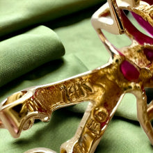 Load image into Gallery viewer, 14k Yellow Gold 3 cttw Natural Ruby & Diamond Earrings Marquise Cluster Floral