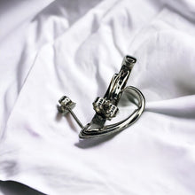 Load image into Gallery viewer, 10k White Gold 1/3 Carat T.W. Diamond Earrings Diamond J Hook Hoops 21mm 3.3g