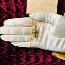 Load image into Gallery viewer, 14k Gold Diamond Mushroom Necklace 16" Vintage Magic Mushroom Charm Pendant 6.6g