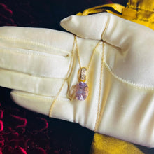 Load image into Gallery viewer, REAL 14k YELLOW GOLD Brazilian 4.4cttw ROSE DE FRANCE AMETHYST Necklace 18" 4.3g