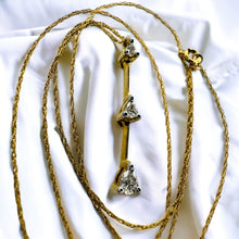 Load image into Gallery viewer, 10k Gold 1/3 Carat Natural Diamond Necklace 18" Pear Cut Diamond 3 Stone Pendant