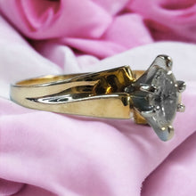 Load image into Gallery viewer, 10k Yellow Gold 1/5ct Marquise Diamond Engagement Ring Sz 5.5 Wedding Ring 1.6g