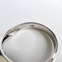 Load image into Gallery viewer, 14k White Gold 1/3ct 3 Stone Diamond Ring Size 6.75 Vintage Engagement Ring 5.9g