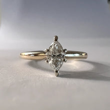 Load image into Gallery viewer, 14k Yellow Gold 1/4ct Marquise Diamond Engagement Ring Sz 7.25 Wedding Ring 2.1g