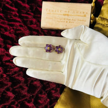 Load image into Gallery viewer, 14k Gold Natural Amethyst Earrings 3.72CTTW Flower Earrings Solid 585 Gold 2.3g