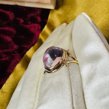 Load image into Gallery viewer, Antique 10k Gold Pools of Light Rock Crystal Cabochon Ring RARE Victorian Sz 5