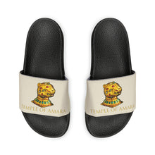 Load image into Gallery viewer, Temple of Amara "Sultan of Tipu" Men's Slide Sandals Cheetah Head Tiger Head with Jewels