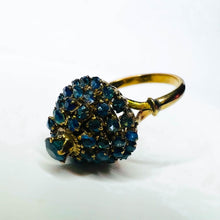 Load image into Gallery viewer, 14k Yellow Gold 3.6cttw Natural Blue Sapphire Tiered Harem Ring Size 6 4.6g