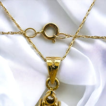 Load image into Gallery viewer, 14k Yellow Gold 1 cttw Natural Blue Sapphire Diamond Necklace 21" 585 Gold 1.6g