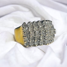 Load image into Gallery viewer, 14k GOLD 5 ROW 2ct Natural 45 DIAMONDS SOLID YELLOW GOLD RING Pyramid Ring 7g