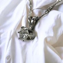 Load image into Gallery viewer, 14k White Gold 1/4 Carat T.W. Natural Diamond Solitaire Necklace 20" 585 Gold