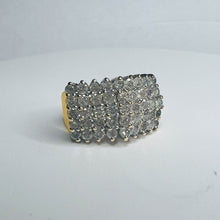Load image into Gallery viewer, 14k GOLD 5 ROW 2ct Natural 45 DIAMONDS SOLID YELLOW GOLD RING Pyramid Ring 7g