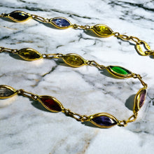 Load image into Gallery viewer, 14k Yellow Gold 3.6mm Multi Colored Gemstone Bracelet 7" REAL GOLD 585 2.4g