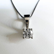 Load image into Gallery viewer, 10k White Gold 1/4ct Solitaire Natural Diamond Necklace 19" Anniversary Gift