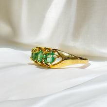 Load image into Gallery viewer, 14k Gold Natural Emerald Ring Size 9 Eternity Ring 3/4CTTW Colombian Emerald Ring 585 Gold Anniversary Gift 2.3g