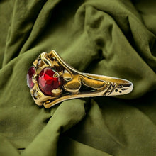 Load image into Gallery viewer, Antique 10k Gold Garnet Seed Pearl Ring Sz 7.75 Rose Cut Victorian c1890's 1.9g