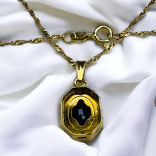 Load image into Gallery viewer, Antique 18k Yellow Gold 1/2ct Natural Sapphire Diamond Necklace 16" French 2.4g