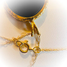 Load image into Gallery viewer, 14k Yellow Gold Black Opal Necklace 18" Mosaic Australian Opal 3.5g Vintage