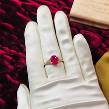 Load image into Gallery viewer, 10k Yellow Gold 2&1/2 CTTW Ruby Ring Size 8.75 Natural Ruby Solitaire Ring 2.4g