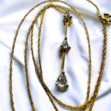 Load image into Gallery viewer, 10k Gold 1/3 Carat Natural Diamond Necklace 18" Pear Cut Diamond 3 Stone Pendant