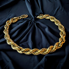 Load image into Gallery viewer, Vintage 14k Yellow Gold 6mm Rope Bracelet 7.25" Hand Crafted Cable Rings 4.5g