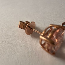 Load image into Gallery viewer, 10k Rose Gold 2.5ct Natural Morganite Earrings 7mm Studs Christmas Gift for Wife
