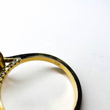 Load image into Gallery viewer, 10k Yellow Gold Diamond Moissanite Hidden Halo Engagement Ring Size 5.75 2.3g Marquise Cut Wedding Ring Micro Pave Halo Diamond Ring