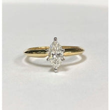 Load image into Gallery viewer, 14k Yellow Gold 1/4ct Marquise Diamond Engagement Ring Sz 7.25 Wedding Ring 2.1g